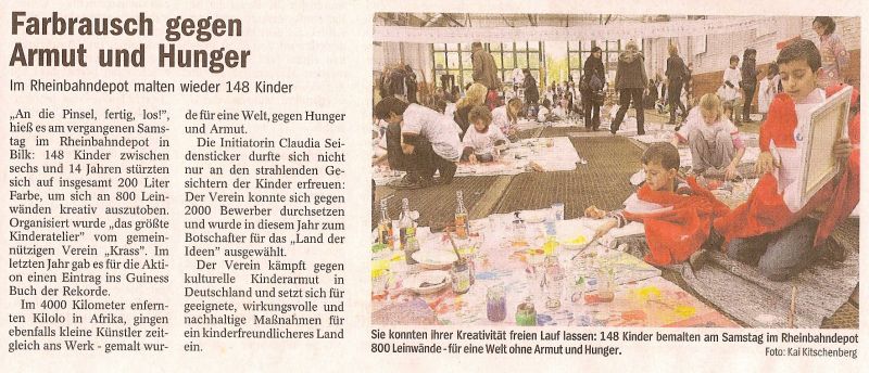 KRASSes Kunstprojekt: Farbrausch gegen Kinderarmut und Hunger