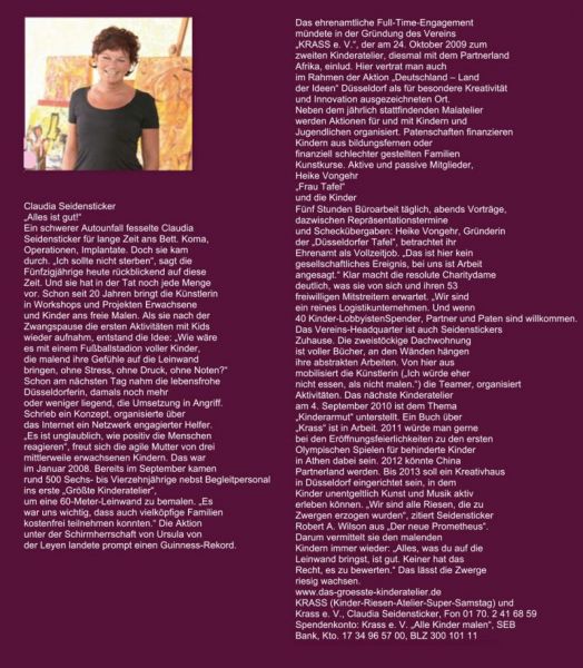 „Düsseldorf für Kinder“ schreibt über die Entstehung von KRASS