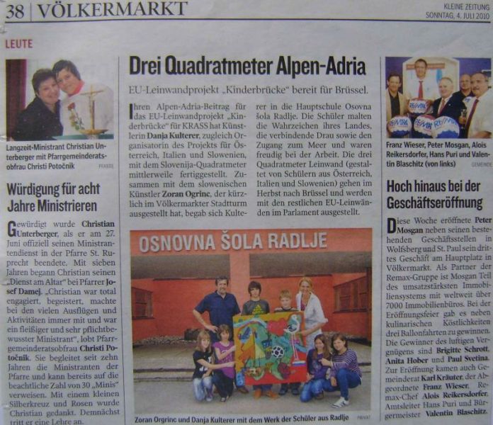 Slovenien malt für Europa und das Projekt „Kinderbrücke“