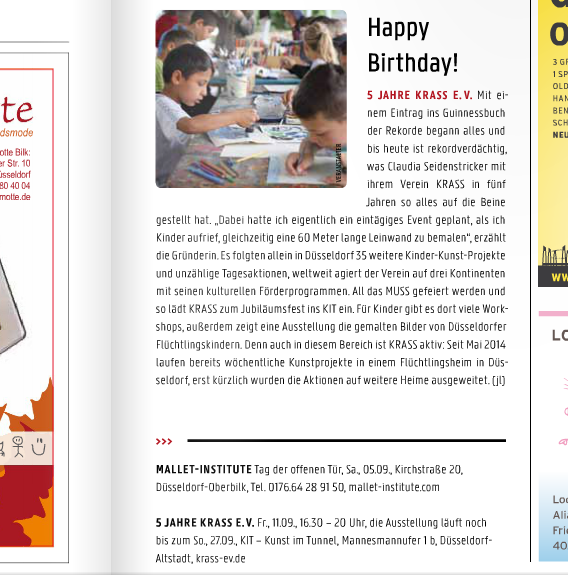 Düsseldorf feiert KRASS! Kunstaktionen im KIT mit Kindern