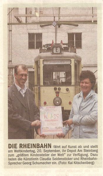 Die Rheinbahn fährt auf Kunst ab! Die Bahn macht Kinder farbmobil!