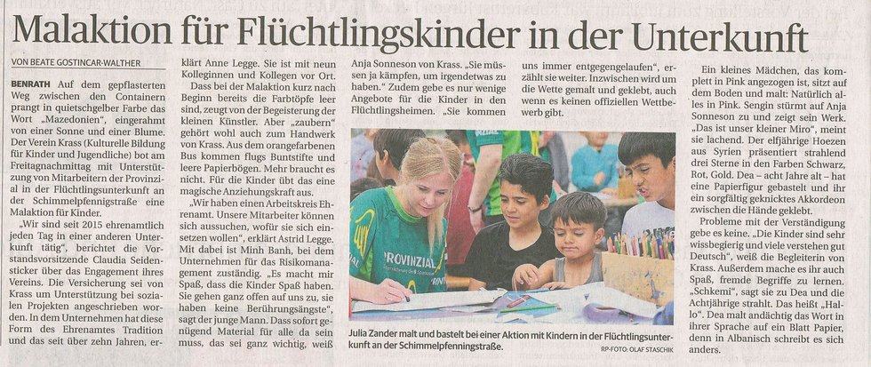 Flüchtlingsunterkunft in Düsseldorf Benrath wird etwas bunter!