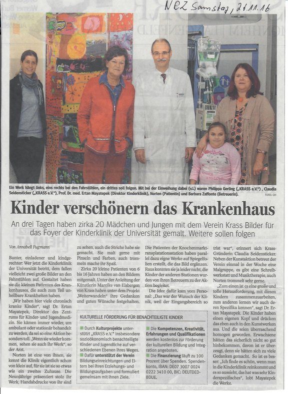 KRASS-Kinder malen Kunstwerke für Kinderklinik