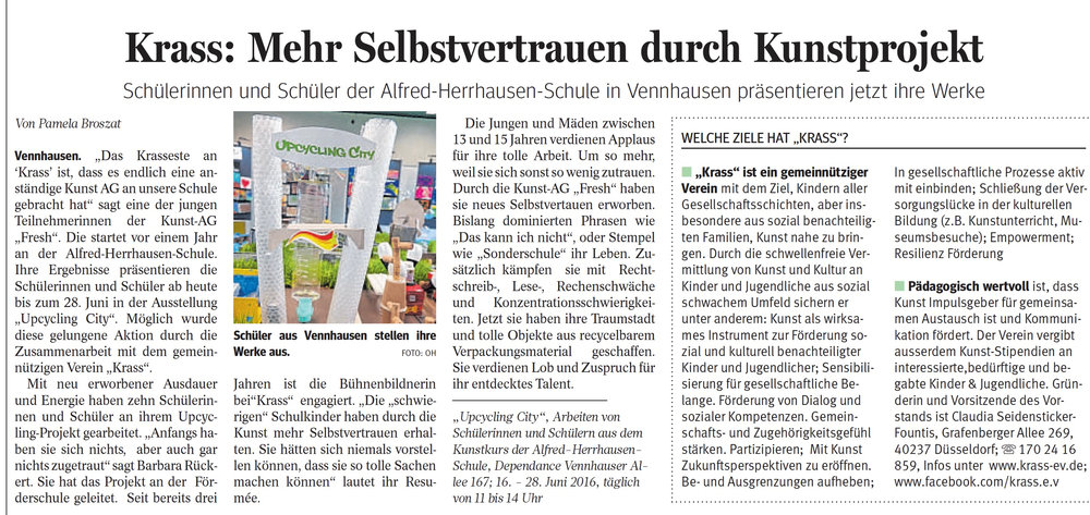 Upcycling City: Mehr Selbstvertrauen durch Kunstprojekt