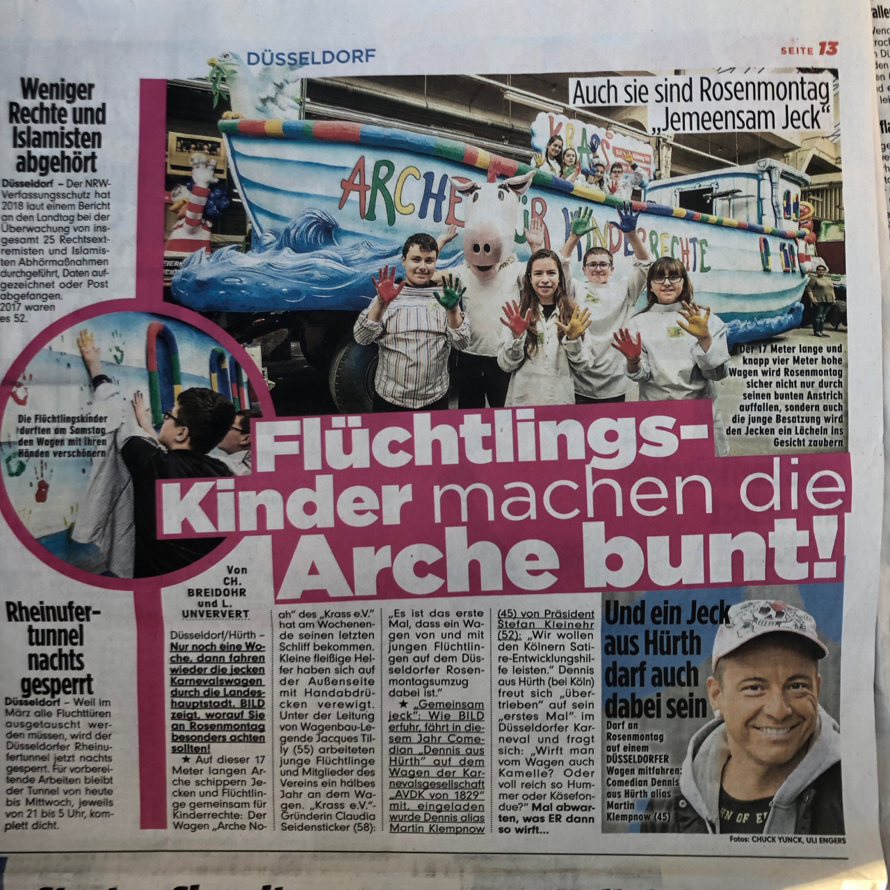 Flüchtlingskinder in Düsseldorf machen die Arche bunt!