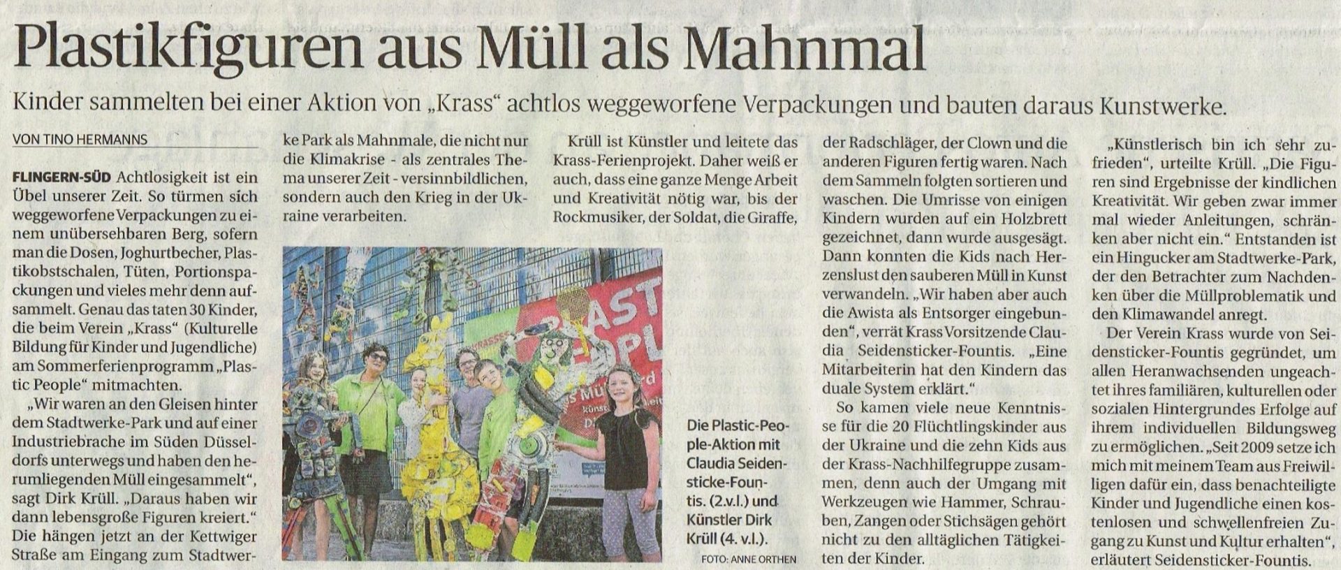 Ferienprogramm „Plastic People“: Plastikfiguren aus Müll als Mahnmal