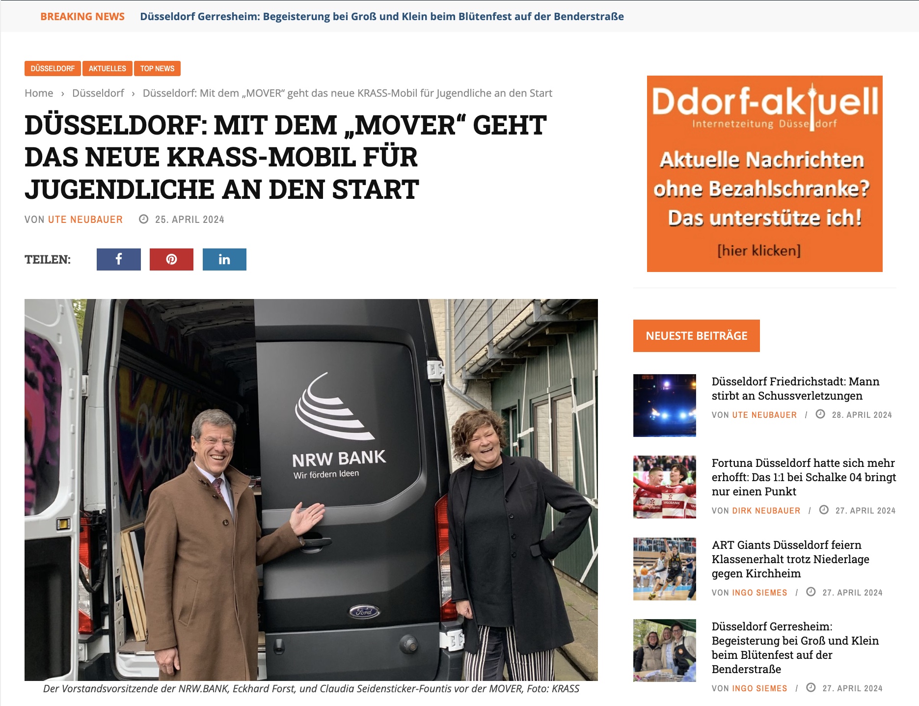 Pressebericht: KRASS hat ein neues KulturMobil: der MOVER!