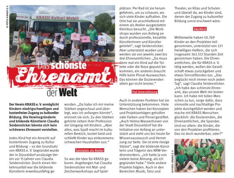 Das schönste Ehrenamt der Welt! KRASS in der Sonderbeilage der BILD