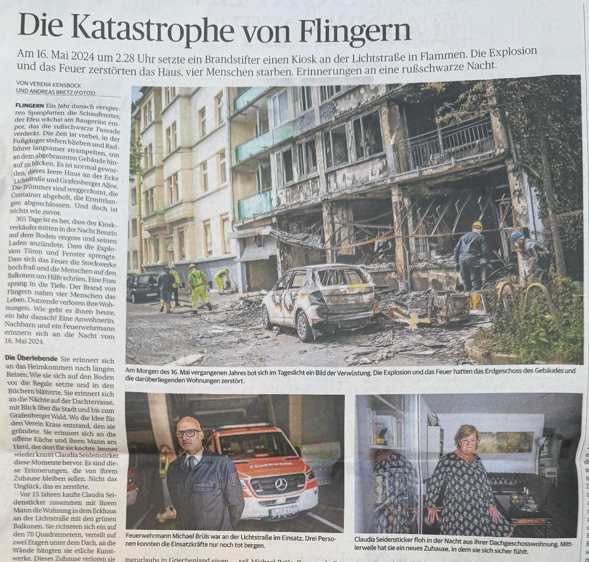 365 Tage nach dem Anschlag auf Claudias Wohnhaus